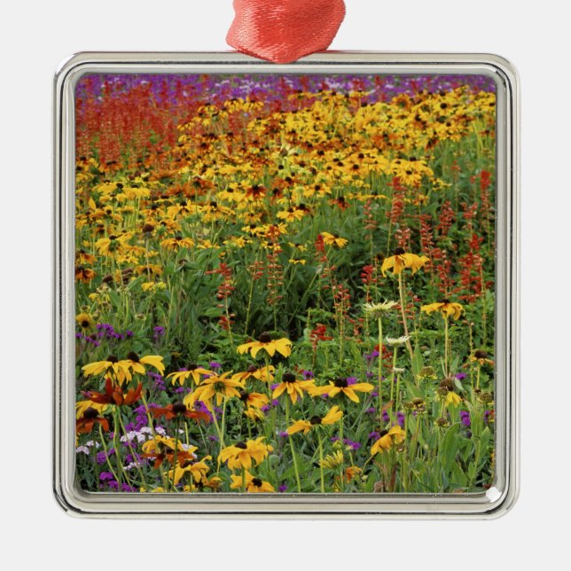 Flowers Display at International Peace Gardens Metal Ornament (Front)