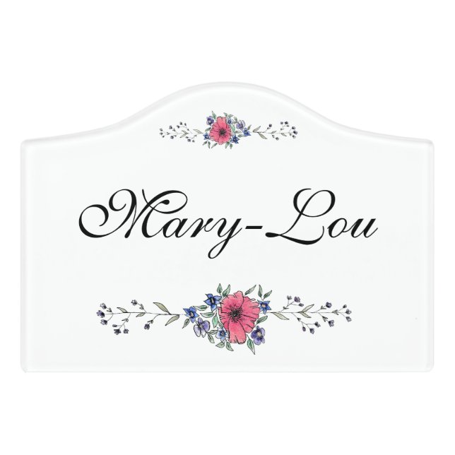 Flowers Door Sign (Small Crest Front)