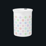 Flowers, Dots & Sparkles Beverage Pitcher<br><div class="desc">Pastel pattern design features playful daisies,  soft round dots,  and delicate starbursts in candy-colored shades of pink,  mint,  lilac,  sky blue,  and peach.</div>