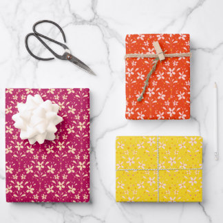 Flowers & Dots Wrapping Paper Sheets