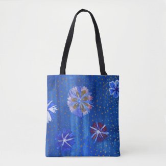 Flowers Drawing Custom All-Over-Print Tote Bag