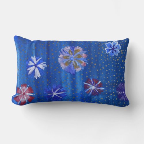 Flowers Drawing Summer Mood Lumbar Pillow