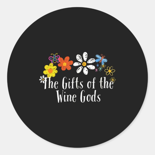 Flowers Drawing The Of The Wine Gods Funny 2024 Sa Classic Round Sticker (Front)