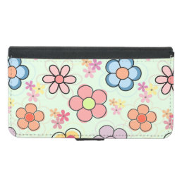 flowers drawings in delicate colors samsung galaxy s5 wallet case