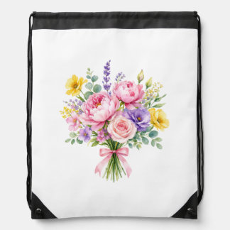 Flowers Drawstring Bag