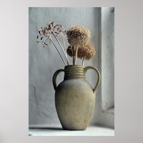 Flowers  Dried Flower Vase Poster