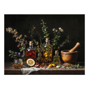 Flowers, Dropper Bottles. Botanical Wellness Photo Print