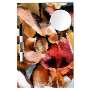 FLOWERS DRY ERASE BOARD WITH MIRROR