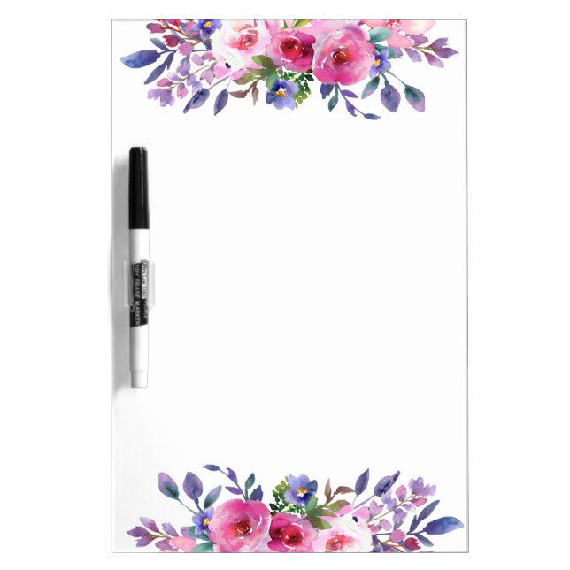 Flowers Dry Eraser Board with Pen (Front)