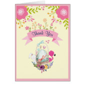 Flowers, Egg, Flamingo & Bunny Shower Thanks (Front)