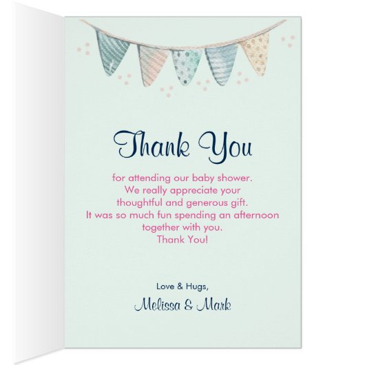 Flowers, Egg, Flamingo & Bunny Shower Thanks (Inside (Right))