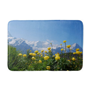 Flowers Eiger Monch Swiss Alps Bath Mat