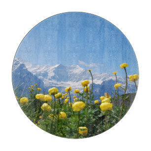 Flowers Eiger Monch Swiss Alps Cutting Board