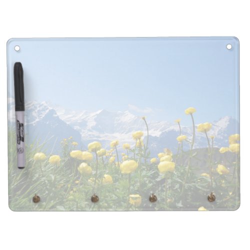 Flowers  Eiger Monch Swiss Alps Dry Erase Board With Keychain Holder