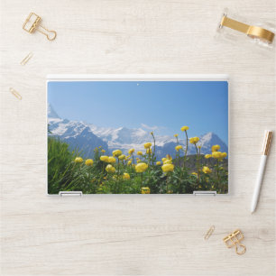 Flowers Eiger Monch Swiss Alps HP Laptop Skin