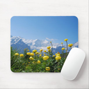 Flowers Eiger Monch Swiss Alps Mouse Pad