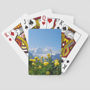 Flowers Eiger Monch Swiss Alps Poker Cards