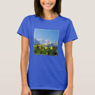 Flowers   Eiger Monch Swiss Alps T-Shirt