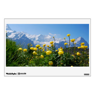 Flowers Eiger Monch Swiss Alps Wall Decal