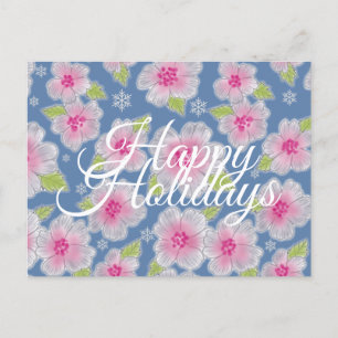 Flowers Elegance Happy Holidays Card