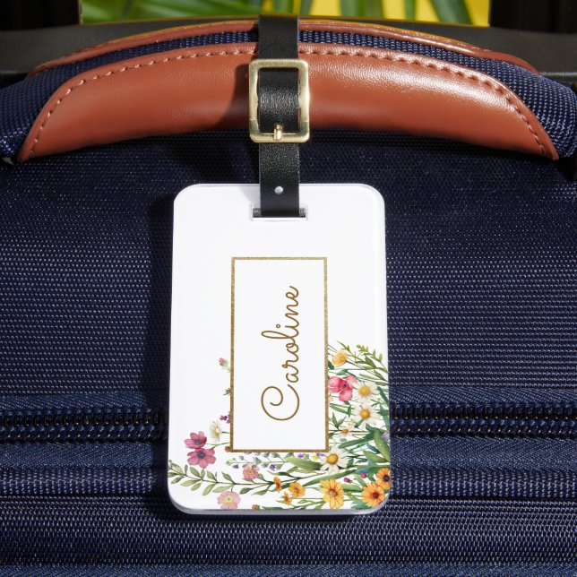 Flowers Elegant Personalized Luggage Tag (Front Insitu 2)