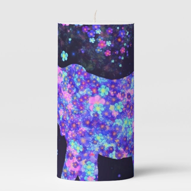 Flowers Elephant Candle (Front)