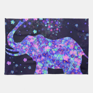 Flowers Elephant Kitchen Towel
