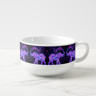 Flowers Elephant Soup Mug
