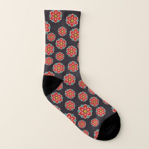 Flowers Ethnic pattern Socks