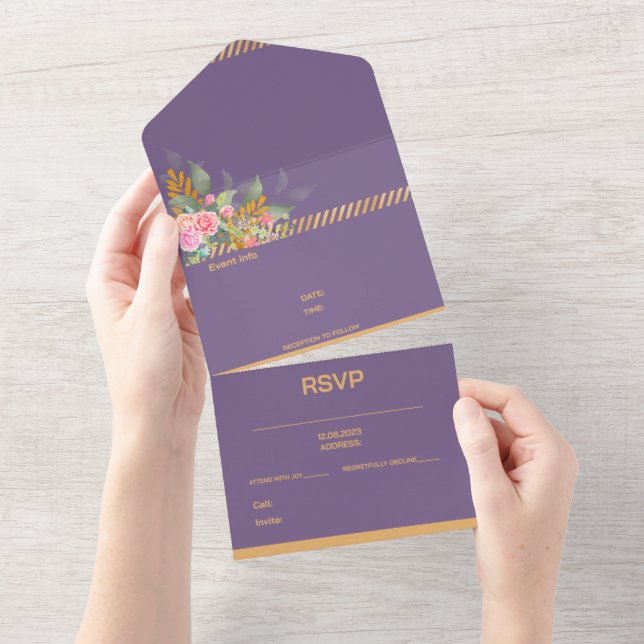 flowers EVENT INVITATION customizable (Tearaway)