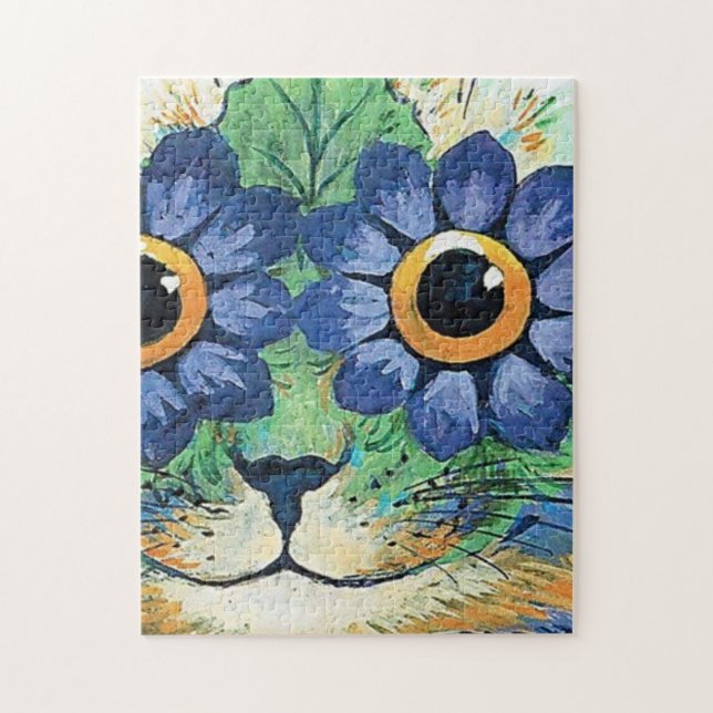 Flowers Eyes Cat By Louis Wain Jigsaw Puzzle (Vertical)