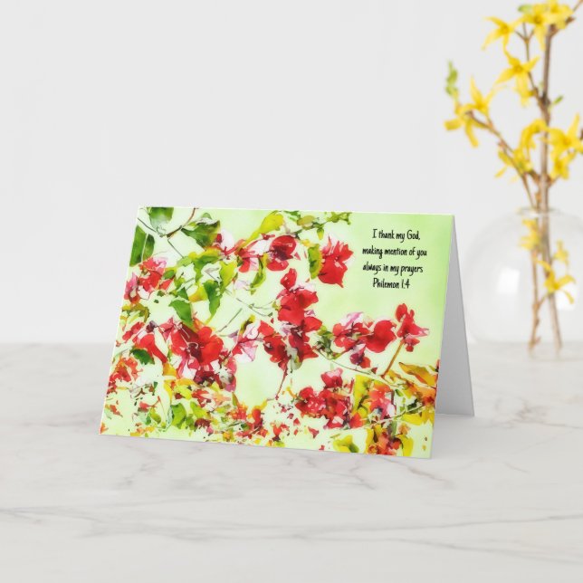 Flowers Faith Bible Verse Sending Prayers Card (Yellow Flower)