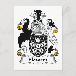 Flowers Family Crest Postcard