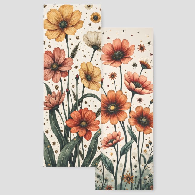 Flowers Fantasy Illustration Two Different Images Bookmarks (Front & Back)