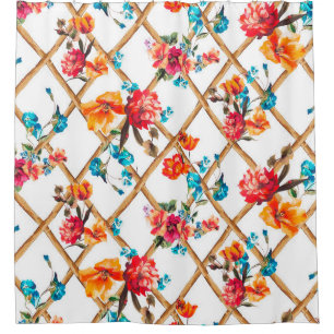 flowers fashion fabric design flower,oil,painting, shower curtain