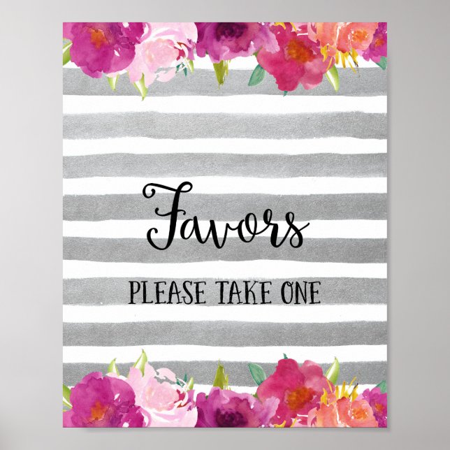 Flowers Favors Wedding Poster Print (Front)