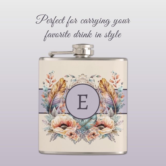 Flowers feathers add initial purple flask (Creator Uploaded)