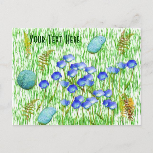 Flowers Ferns Painting Customizable Postcard (Front)