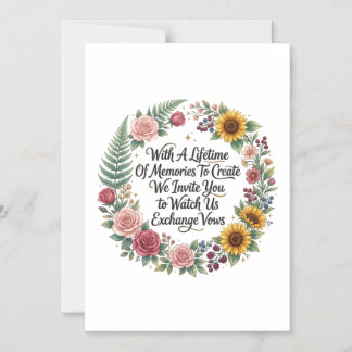 Flowers & Ferns Wedding Invitation