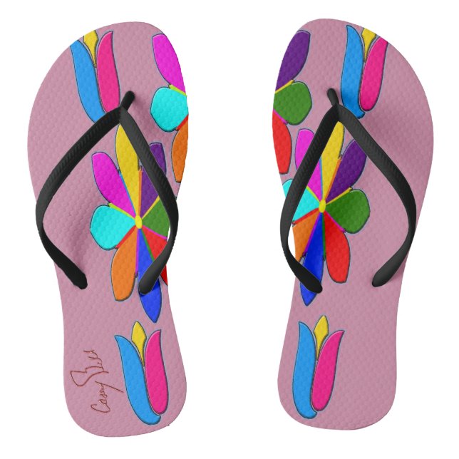 Flowers Flip Flops (Footbed)