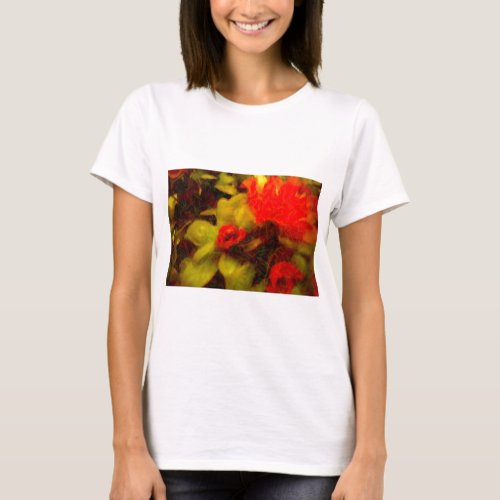 Flowers Floral Art Painting T_Shirt