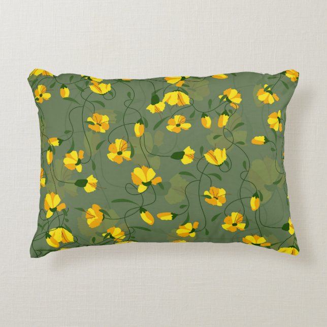 Flowers Floral Background Wildflower Accent Pillow (Front)