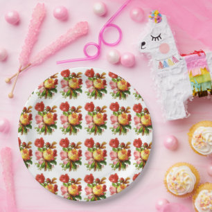Flowers Floral English Rose Tea Party Paper Plates
