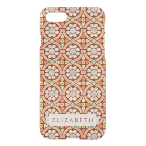 Flowers Floral Pattern Antique Pink Personalized iPhone SE87 Case