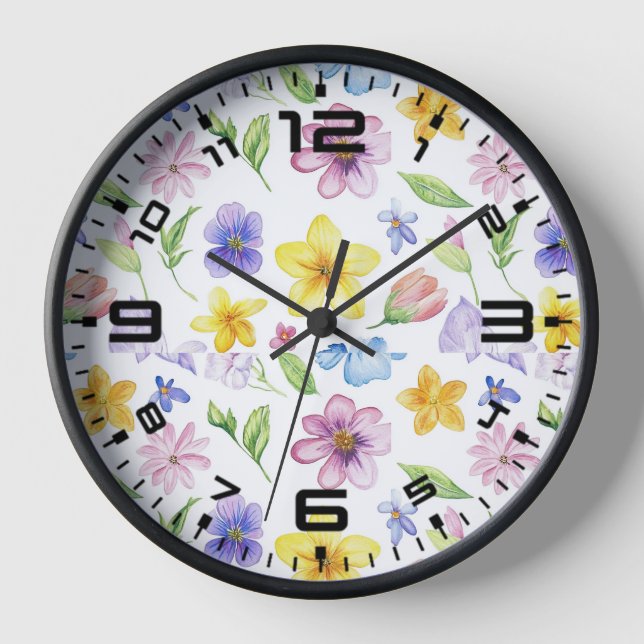 Flowers Floral Pattern Sublimation-95651 Clock (Front)