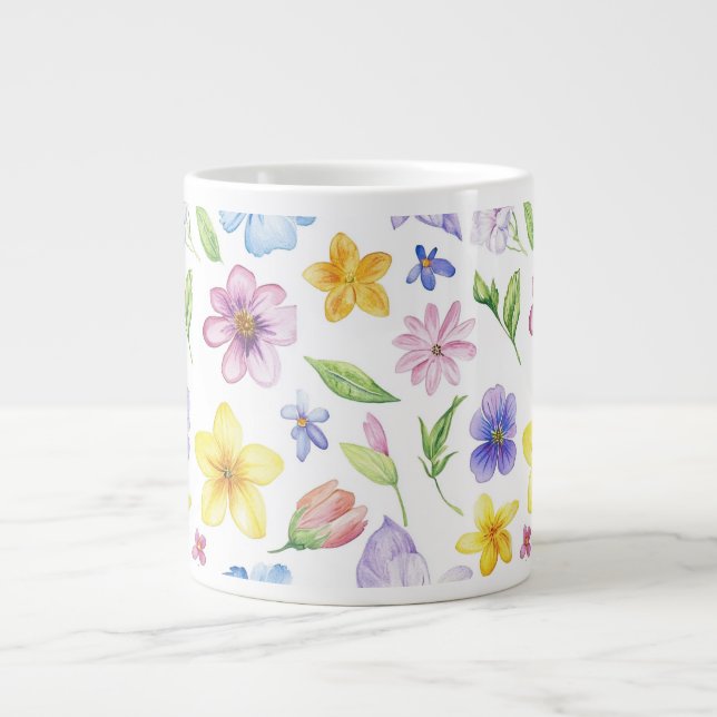 Flowers Floral Pattern Sublimation-95651 Giant Coffee Mug (Front)