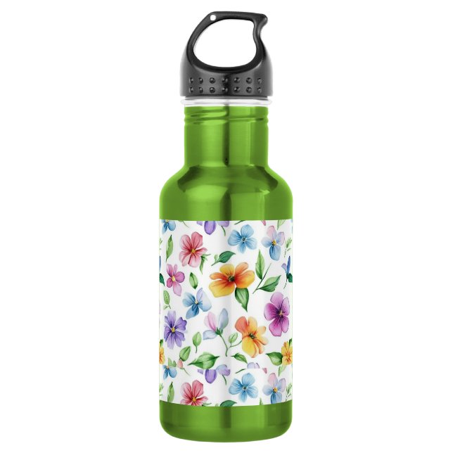 Flowers Floral Pattern Sublimation-95652 Stainless Steel Water Bottle (Front)