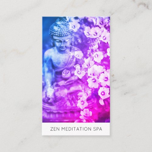  Flowers Floral QR code Ombre Buddha Meditation Business Card