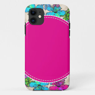 flowers floral vines colorful chic elegant bridal iPhone 11 case