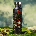 Flowers Floral Vintage Art Stylish Gold Monogram Water Bottle<br><div class="desc">Create your own custom, personalized, vintage art / flowers / floral art lovers', elegant faux gold typography script, classy black, spill-proof, stainless steel, condensation-resistant exterior, monogrammed matte black durable double-wall Thor Copper Vacuum Insulated Bottle that keeps beverages hot for 12 hours or cold for 48 hours, featuring a beautiful vintage...</div>
